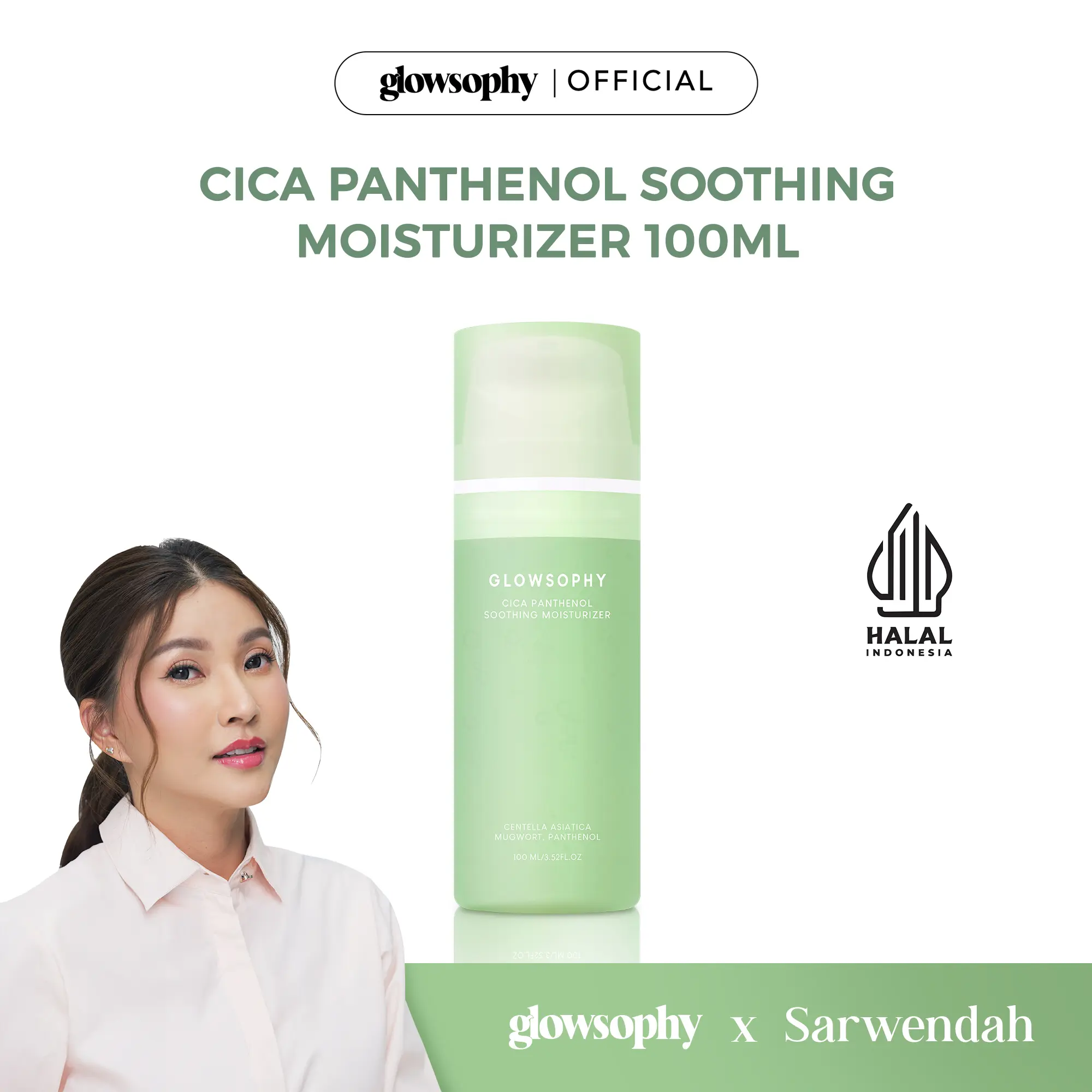 [EXCLUSIVE SARWENDAH] Glowsophy CICA Centella Soothing Moisturizer Calming Redness Panthenol Mugwort Gel Day and Night Skincare 100 ml