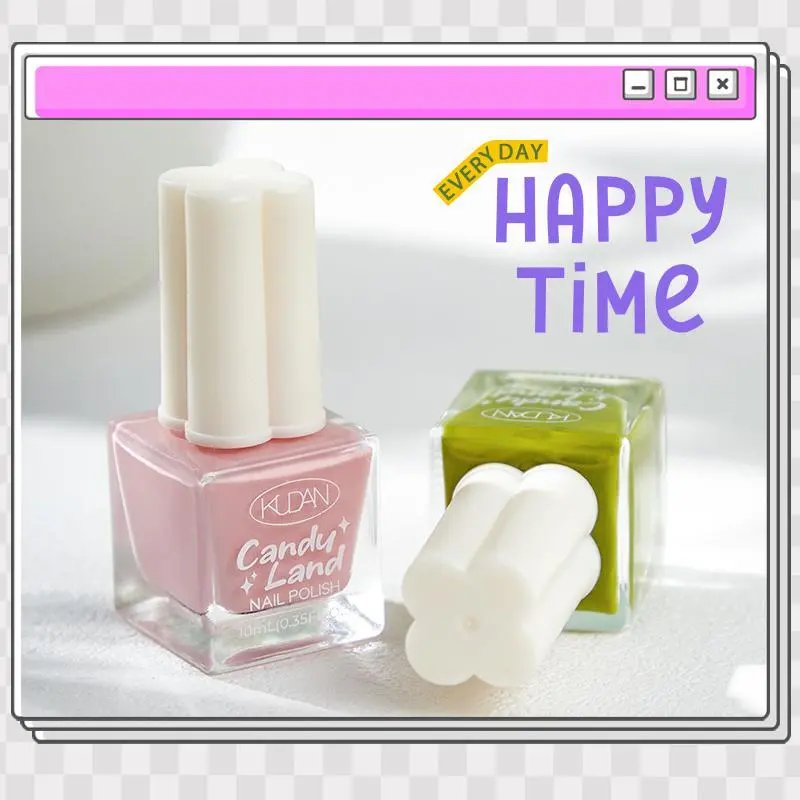 Kudan Candy Land 10ML Cat Kutek Kuku Jari Tangan Kutikula Wanita Nail Polish Sun UV Lamp Peel Off Kering Art 2