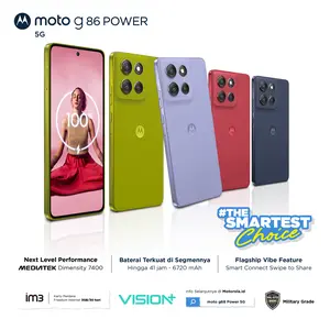 Moto G86 Power 5G 8/256GB - Dimensity7400 - 6720mAh - 6.67" pOLED 1.5K 120Hz - MIL810H IP68/69 GG7i - 50MP LYT600 MotoAI - All 4K30fps - 32MPSelfie - Dolby Stereo - BonusCharger33W