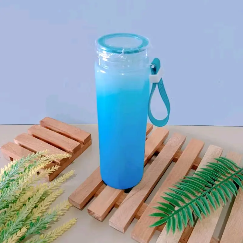 B(B84) BOTOL SLIM WARNA GRADASI TAHAN PECAH Kaca Bottles Kitchenware Water 6