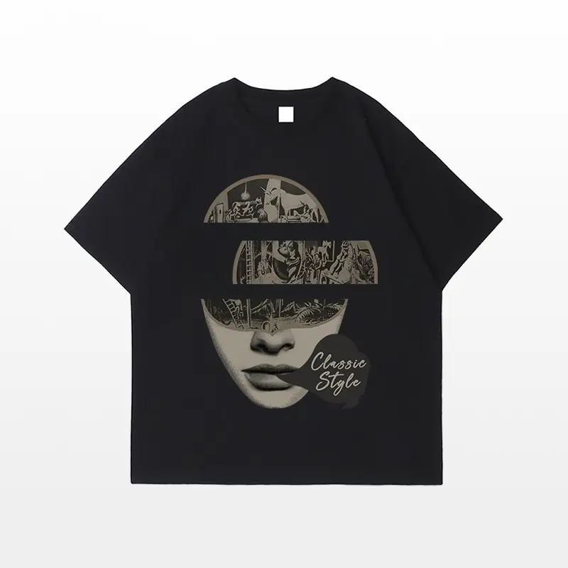 NASA IDOL Kaos oversize distro pria&wanita Hitam Dewasa T-shirt Lengan Pendek Pr Kaos polos yang lembut dan nyaman, simple dan serbaguna 2