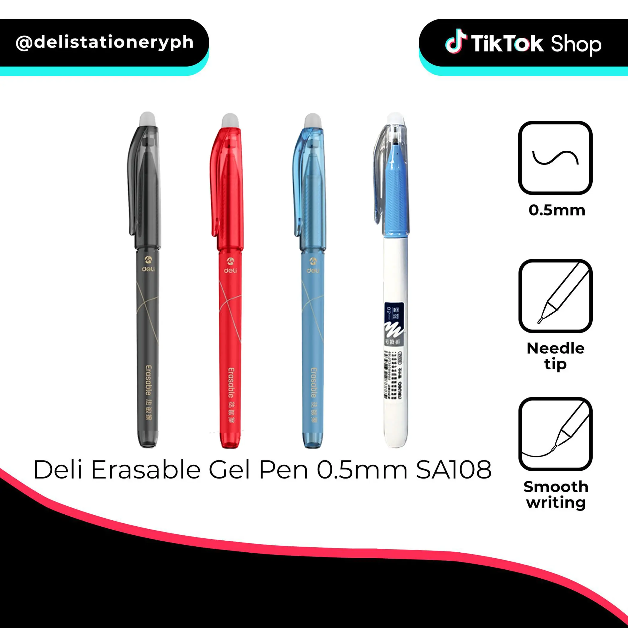 Deli SA108 Erasable Gel Pen 0.5mm 1PC [79SA108]