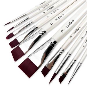 Set de 10 pinceles blancos profesionales para pintura facial y corporal - Pinceles de calidad artística | Multiusos para arte facial y corporal, acrílico, acuarela, pintura al óleo y gouache