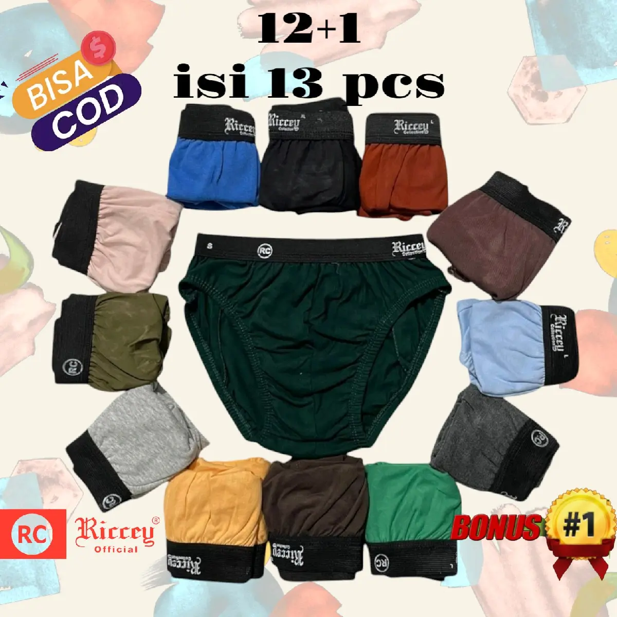 13 pcs,12 bonus 1 Celana Dalam Pria/cd pria/sempak Cowok Katun/Boxer laki laki  Remaja/ dalaman pria Dewasa