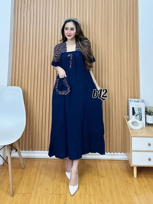 Daster Fuji Kina Bahan Rayon Tebal Ld 110 Bumil Busui 1
