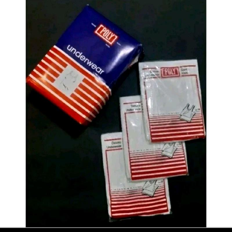 6 pcs lebih hemat / 3 pcs harga normal singlet poly original dalaman pria / atasan ,  dewasa, smp, smu viral murah 2025/2026 2