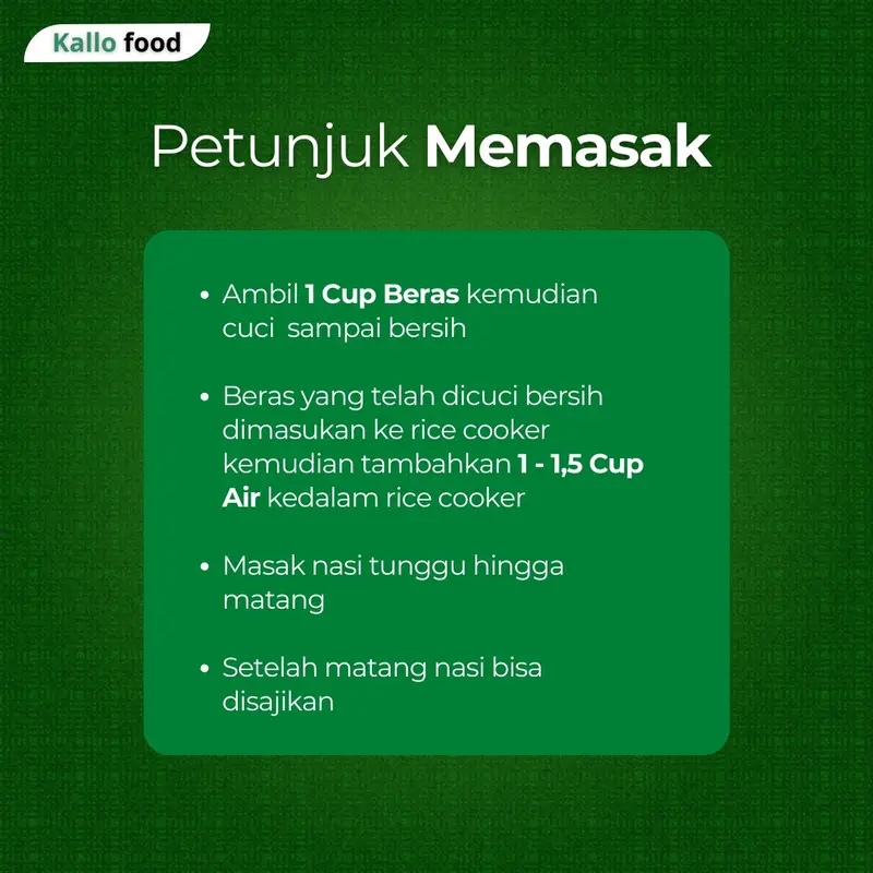Beras Kallo 1kg | Beras Diabet Organik | Beras Rendah Glikemik Indeks | Diabetic Rice 4