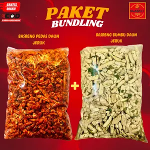 BASRENG 1KG Paket Hemat Snack Mix Pedas Original dengan Daun Jeruk - Food Cemilan