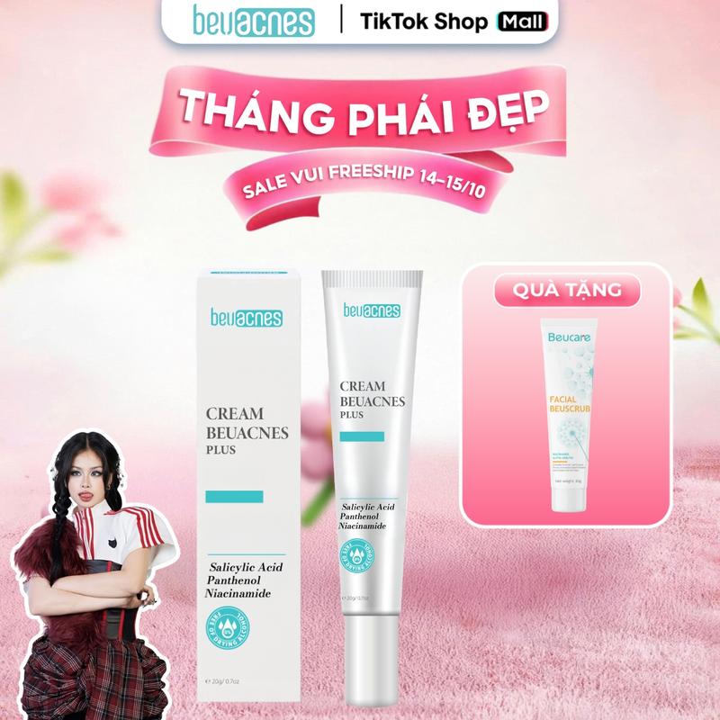 [DEAL 1 MỤN] - TML805 Tặng Tẩy Tế Bào Chết Da Mặt 30g Khi Mua Kem Mụn BEUACNES PLUS 15g- Giảm Mụn, Sáng Da, Mờ Thâm Mụn Nam Nữ, Làm Đẹp Da Women Skincare, thuốc bôi K Chăm Sóc Da Cho Bé Trà