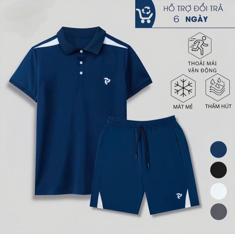 Bộ quần áo thẻ thao nam POLO lịch sự trẻ trung co giãn mát mẻ có trang bị túi kéo khoá CQ33