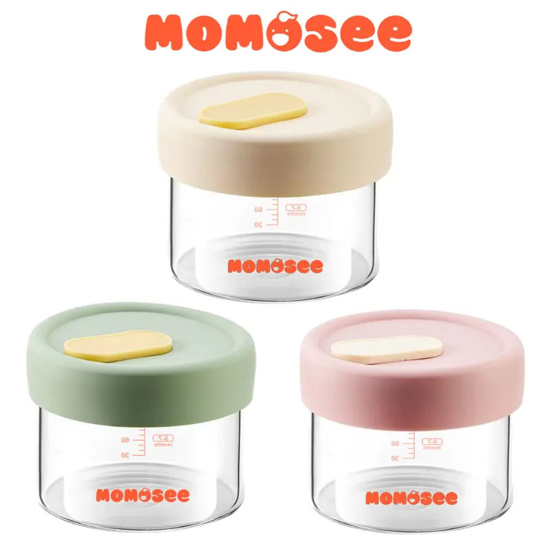 Momosee Kotak Penyimpanan Mpasi Bayi Wadah Mpasi Kaca Tahan Panas Baby Glass Food Container CJ24