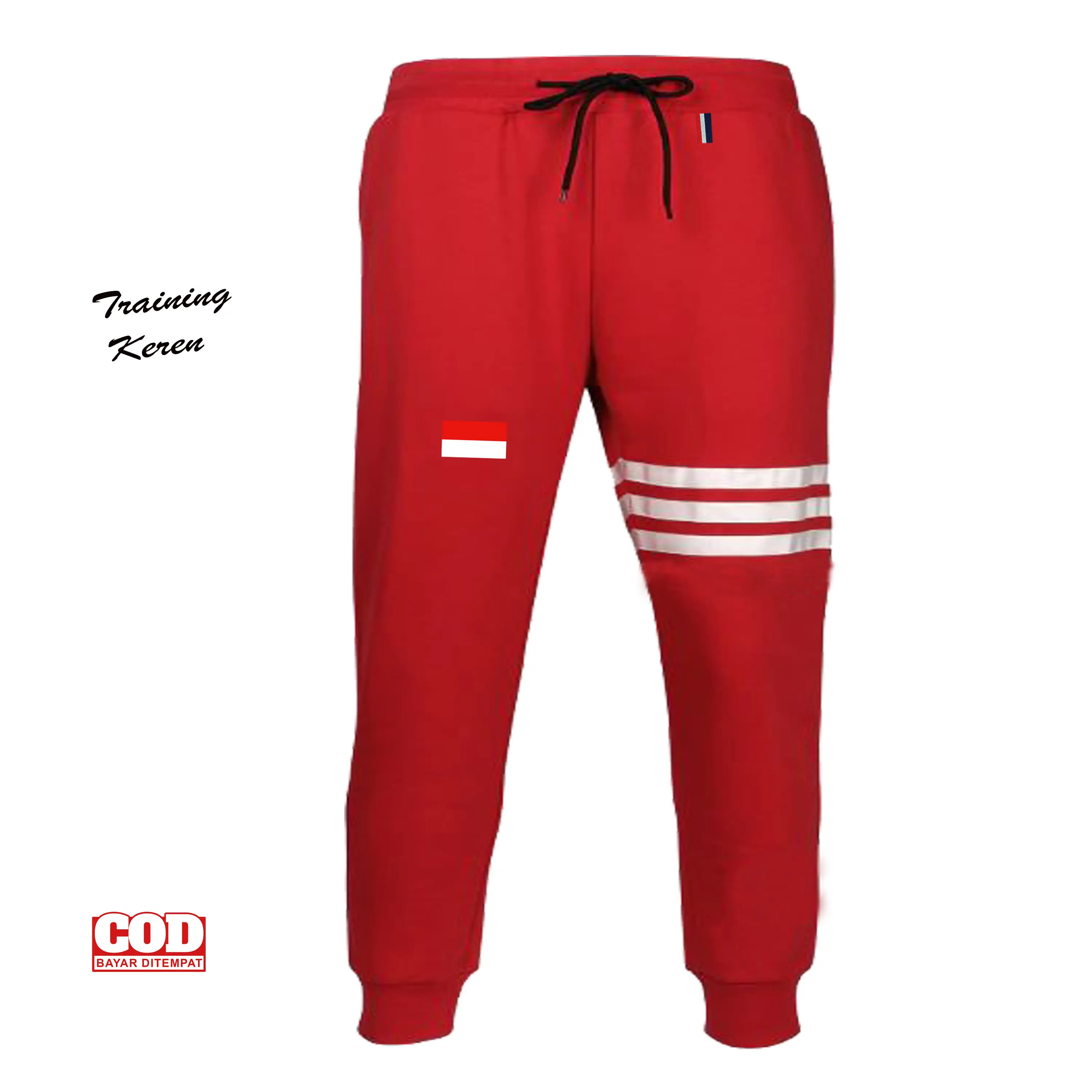 Celana Training Pria Wanita Dewasa Motif Bendera Merah Putih - Celana Panjang Jogger HUT RI Bahan Tebal - Celana Terima Slim Fit Olahraga