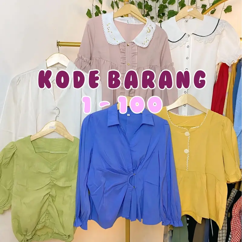 [ KODE 1-100 ] KOREAN BLOUSE KEMEJA ATASAN WANITA 0