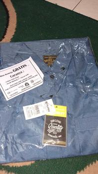 Product Review of Kemeja Hem pria tangan pendek Slimfit baju distro bahan katun  Navy hitam nyaman from T**a 0