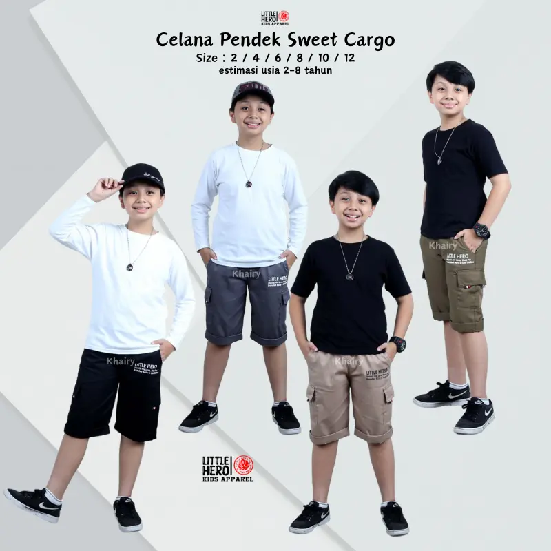 Celana Anak Pendek  Sweet Cargo Pendek Anak Laki-laki Little Hero 2-8 Tahun