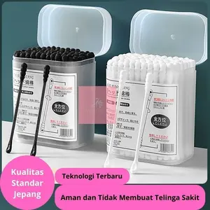 Cotton Buds Pembersih Makeup 100pcs Free Box / Cotton Bud Pembersih Telinga Premium MLH V01