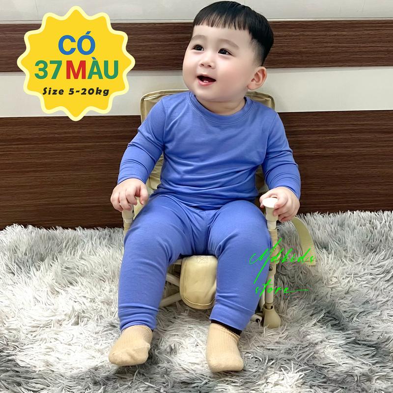  Bộ Đồ Thun Lạnh Áo Tay Dài Quần Dài Cho Bé Trai Bé Gái Trẻ Em  5–20kg  MDKids 