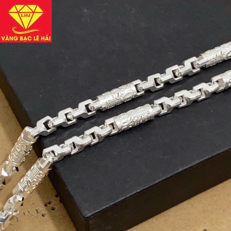 Dây chuyền bạc nam chất liệu bạc ta. dây ống đốt khắc love vàng bạc lê hải 9,9 chỉ