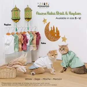 POMAPOO - Baju Kucing dan Baju Anjing Aruna Koko Shirt & Kaftan Lebaran Edition