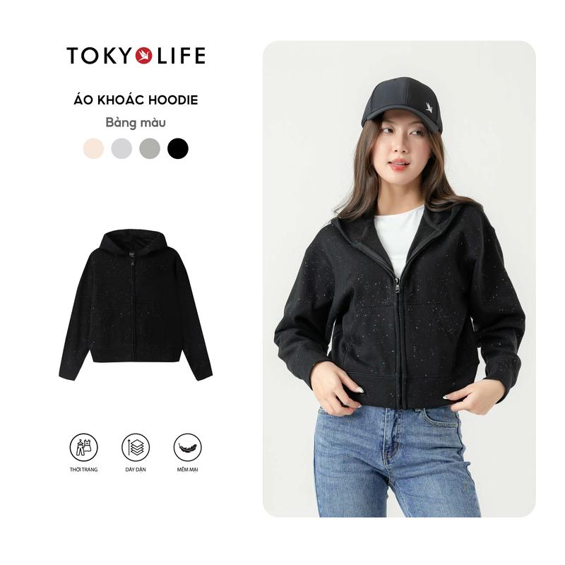 Áo khoác Hoodie Zip Nữ Form Croptop vải Cotton lót bông mềm mại C9JCK529Q - 40002376 - TOKYOLIFE