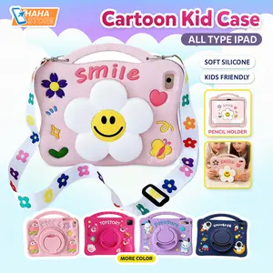 Cute Softcase untuk iPad 5 6 7 8 9 10 AIR 1 2 4 MINI 6 7 Soft Case Kid Flower Casing Bentuk Bunga Cover Silicone Model Anak Lucu