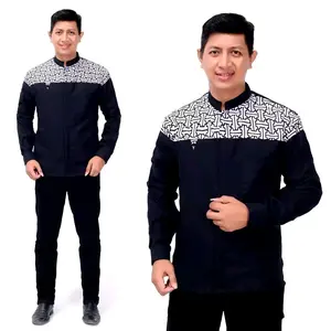 Baju Koko Dewasa Motif Kombinasi Batik jubah pria muslim