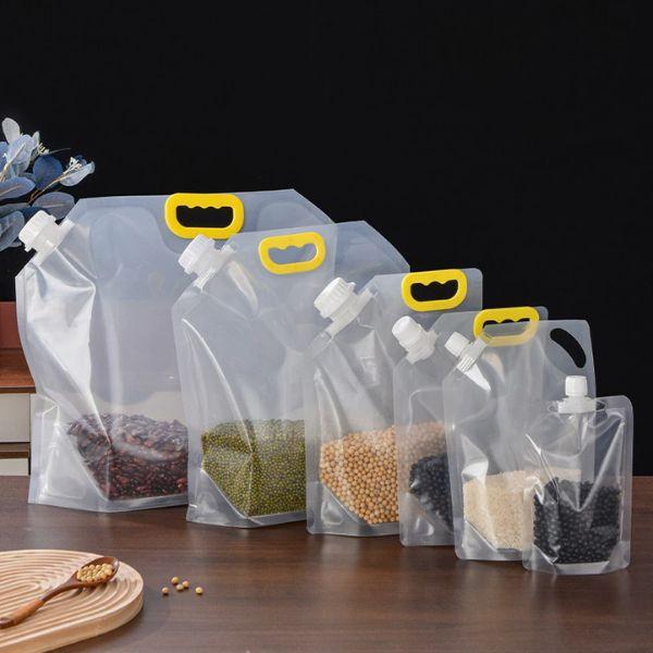 {TST} COD- Kantong Kemasan Transparan Pouch Penyimpanan Makanan Anti Jamur Resuable Jerigen Air Lipat Portable Kantong Penyimpan Makanan Refillable Water Bag Serbaguna 5