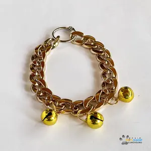 Kalung Kucing Rantai Akrilik 3 Lonceng Ukuran 14mm