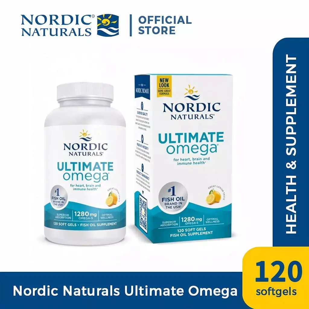Nordic Naturals Ultimate Omega 1280mg 120 Softgels Minyak Ikan Omega 3 untuk Jantung Otak dan Imun