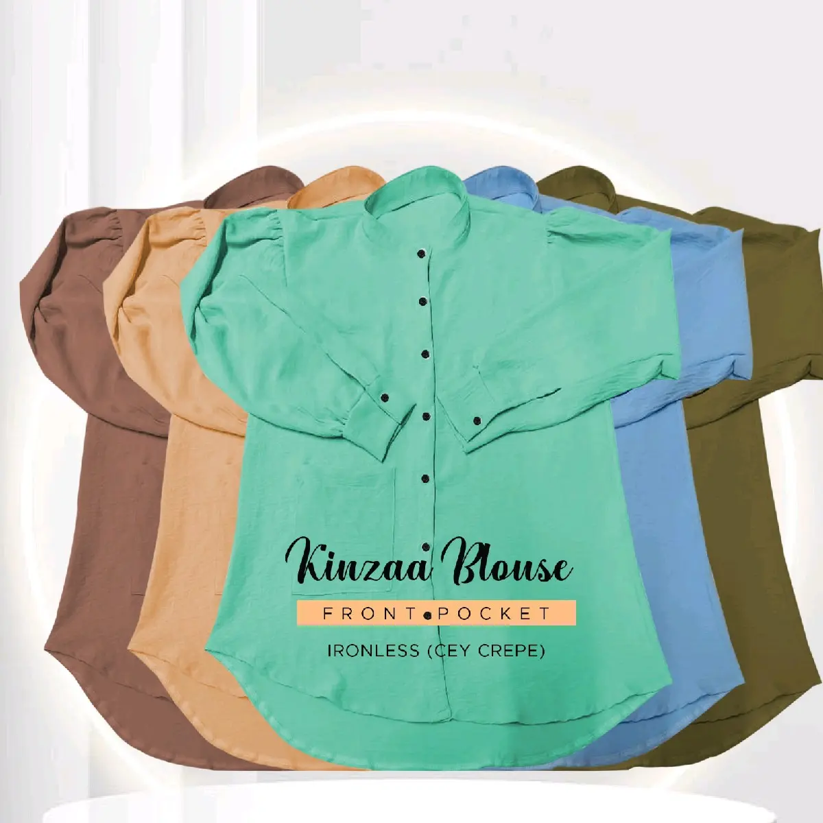 KINZAA BLOUSE MATERIAL CEY IRON LESS.