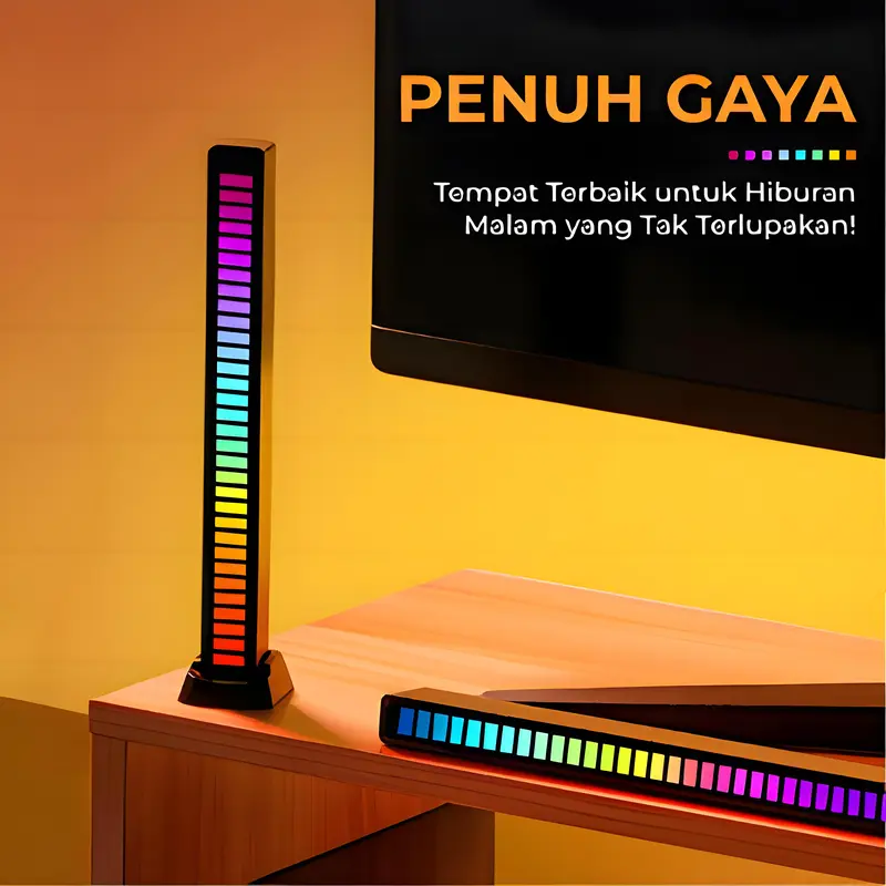 Lampu Musik LED RGB Bar Strip Spectrum Sound Sensor Control Atmosphere Ambient Cable Usb AH060 6