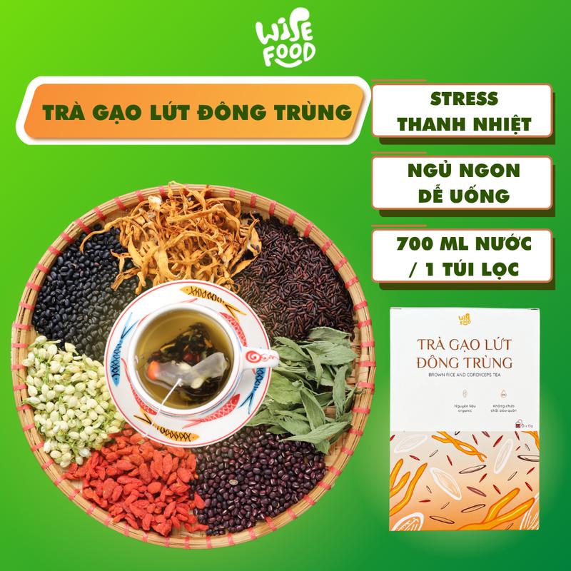  Trà Gạo Lứt Đông Trùng Wise Food 300g 20 Gói  Hộp 