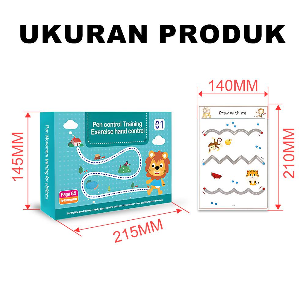 【COD】Magical Tracing Workbook 200 /136/64/50 Halaman Reusable Mainan Edukasi Menggambar