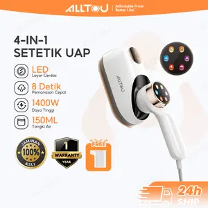 ALLTOU Setrika Uap ALLTOU Dua Kecepatan yang Dapat Diatur, Setrika Portabel, Setrika Uap Pemanas 8 Detik, Layar LED, Setrika Uap Genggam, Setrika Listrik Berkabel