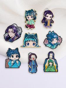 Set de 8 piezas de pines de esmalte con diseños de anime de “The Apothecary Diaries”, personajes clásicos, estilo chibi; ideales para mochilas, chaquetas y joyería de moda; regalo para fans y amigos.