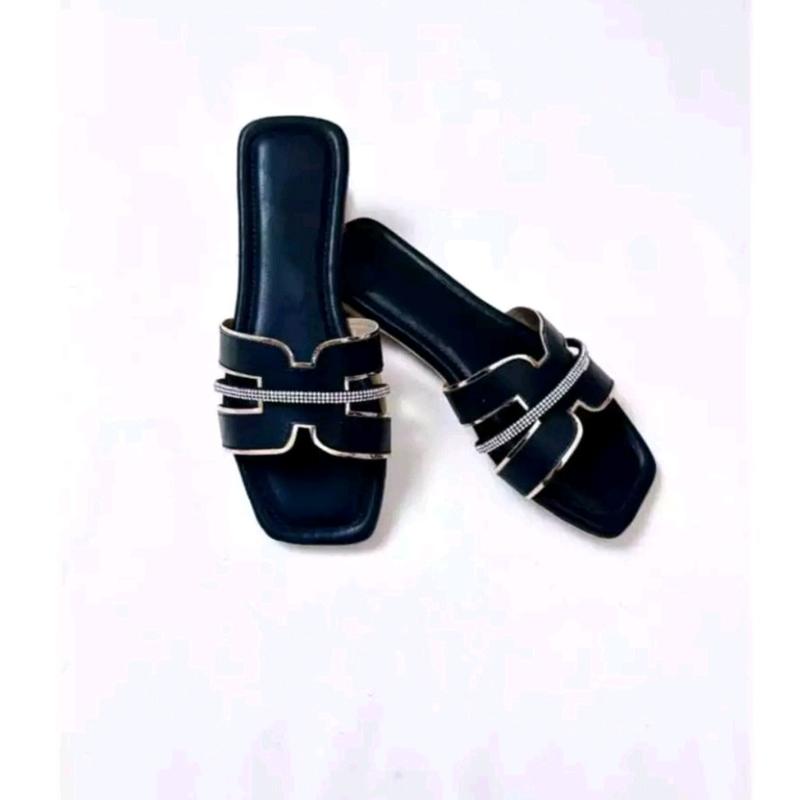 Sandal Wanita Slop H Blink Blink Model Terbaru Karet - Sendal, Shoes tali 0