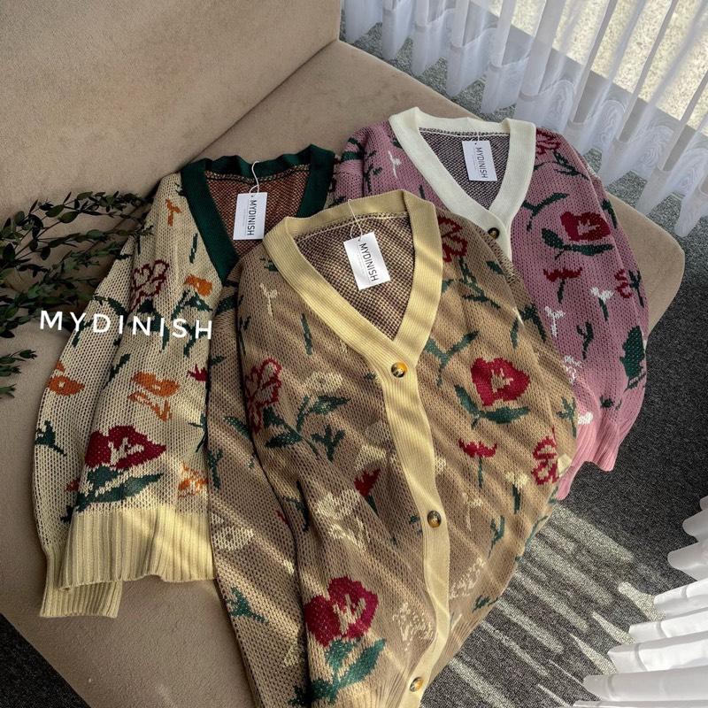Nanami Flower Cardigan Rajut Wanita Motif Bunga 1