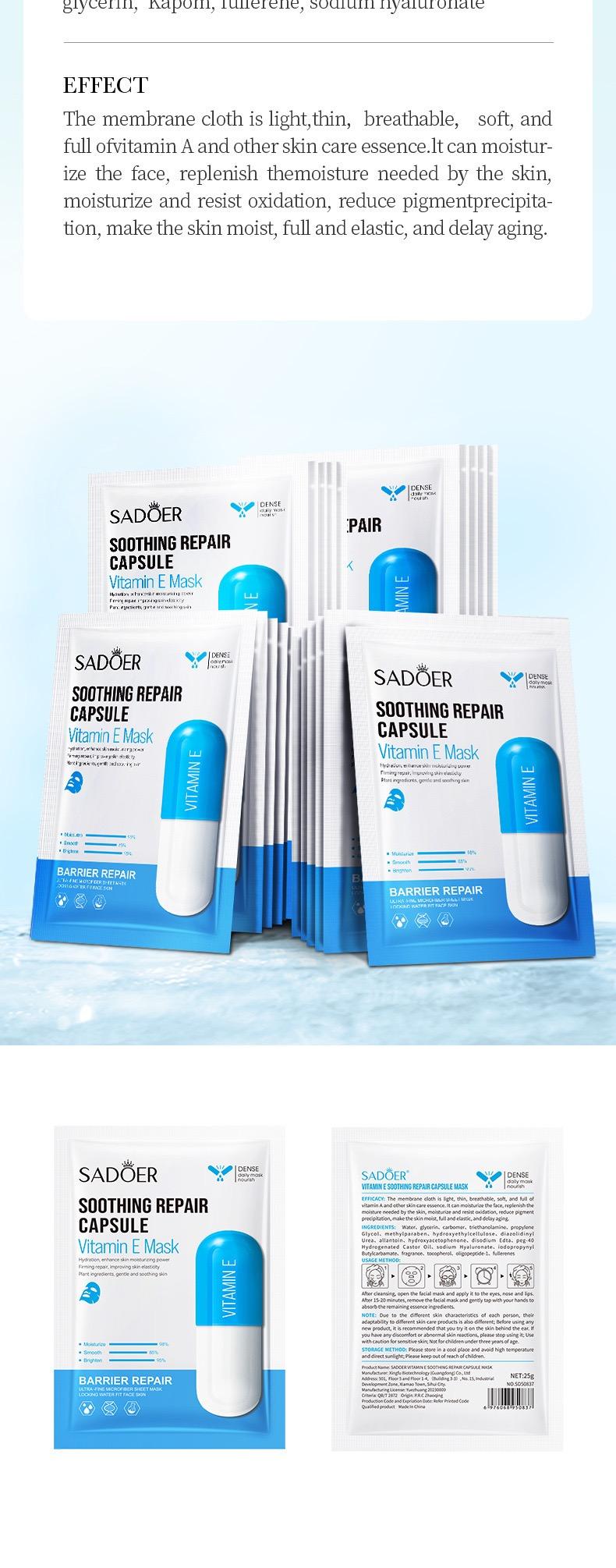 Product Introduction of SADOER Organic Face Mask, Hydrating, Moisturizing, Brightening, Soothing, Cruelty-Free 23