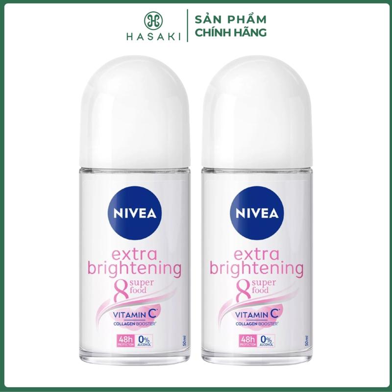 Combo 2 Lăn Khử Mùi Nivea Extra Brightening Sáng Mịn Tối Ưu 50ml | HASAKI BEAUTY