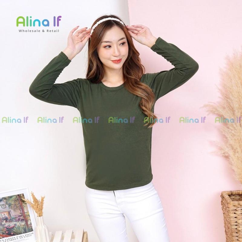 Manset Oblong Wanita Lengan Panjang Bahan Kaos M L XL XXL 8