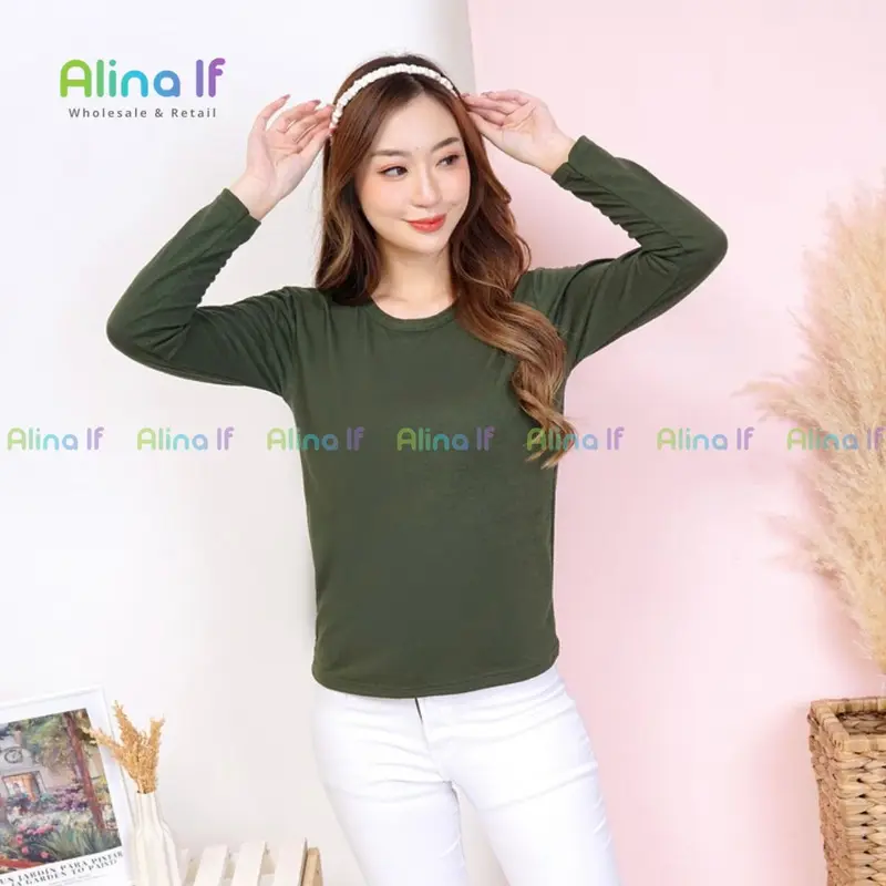 Manset Oblong Wanita Lengan Panjang Bahan Kaos M L XL XXL 7
