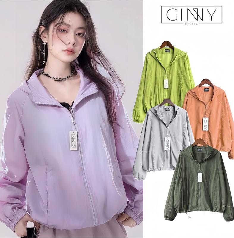 [DEAL ĐỘC QUYỀN] Áo Khoác Dù Trượt Nước Orange CG02 Dáng Vừa Nhẹ Mát Có Túi Trong Gam Màu Dễ Phối Basic Cho Nữ Women GMV