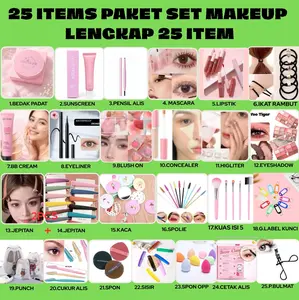 25 ITEMS PAKET SET MAKEUP LENGKAP 25 ITEMS