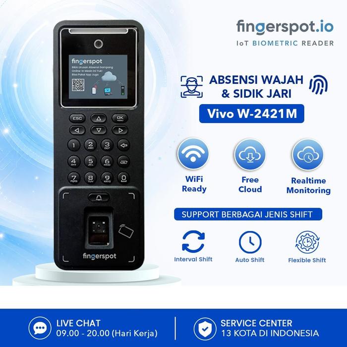 Gambar Fingerspot Vivo 2421 | Mesin Absensi Online | Wajah Face | Sidik Jari Fingerprint | TCP/IP WiFi dari Fingerspot Biometric Store Kota Administrasi Jakarta Pusat Tokopedia