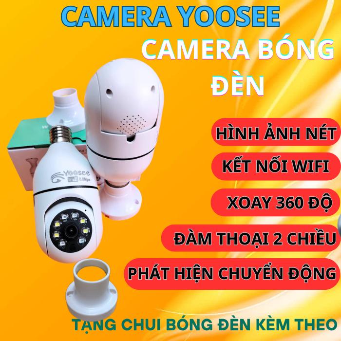 CAMERA CHUI BÓNG ĐÈN YOOSEE 10.0MPX 8 LED PHIÊN BẢN 2025 , XOAY 360 ĐỘ