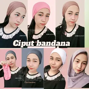 Ciput Bandana Bando Karet untuk Kerudung dan Hijab Dalaman Wanita Dewasa - Instan, Katun spandex