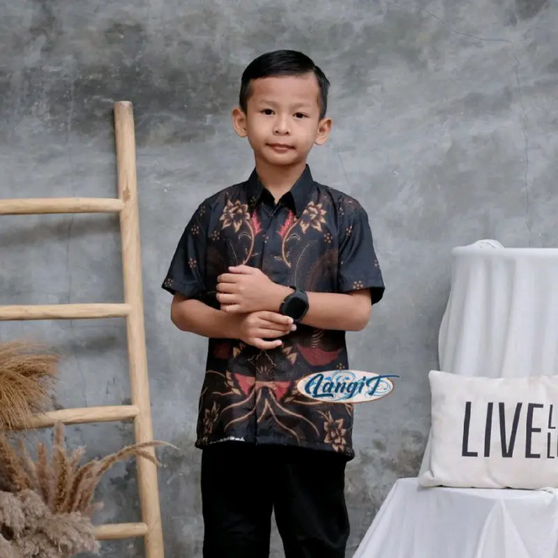 Kemeja Batik Anak Laki Laki Umur 1-12 Tahun Batik Anak Laki Laki Lengan Pendek Modern 1
