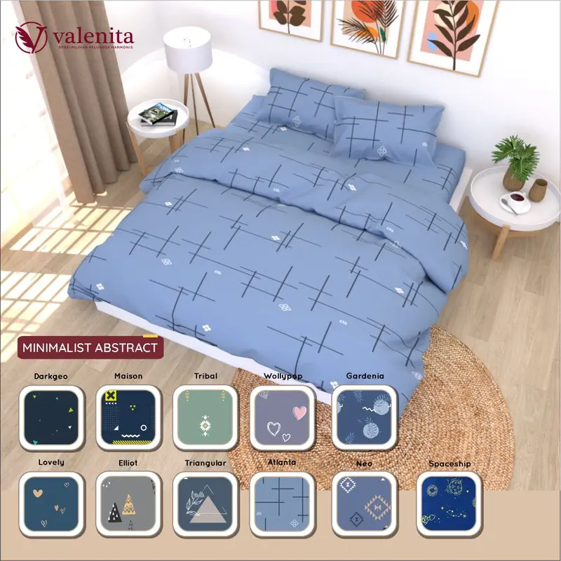 BEDCOVER 90x200 FITTED - Valenita Bedcover dan Sprei Set 2