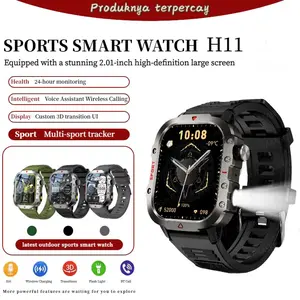 Smartwatch H11 Sports Bluetooth Smart Bracelet 2.19-inch HD Screen Custom Wallpaper Bluetooth Call Hand Movement Full Touch Flashlight Calculator Music Android IOS Watch pedometer jam tangan pintar promo ramadhan Olahraga Monitor
