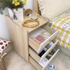 ALOVE Meja Nakas Minimalis Modern Meja Samping Tempat Tidur Serbaguna Dengan Laci Bedside Table